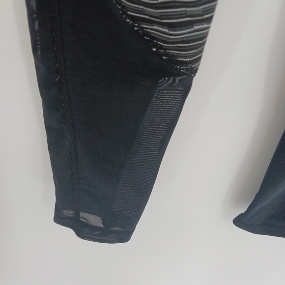 90 Degree Reflex Black Leggings Athleisure Wave Striped Mesh Womens Size XS - Picture 4 of 5
